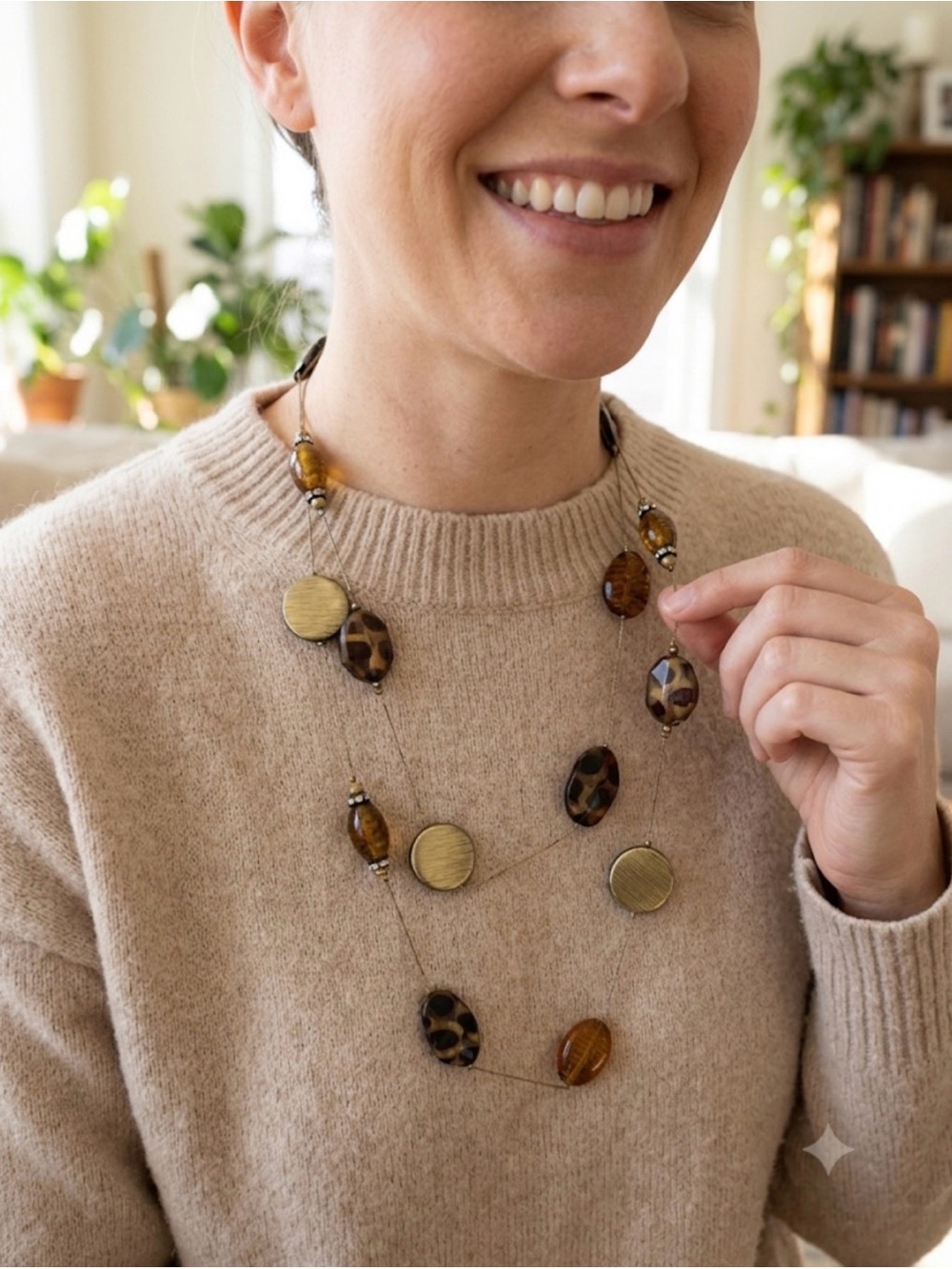 🦔 Long Acrylic Bead Necklace